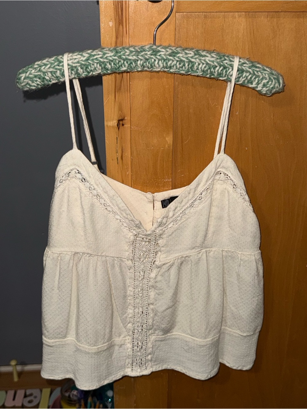 Volcom Cream Lace-Accent Spaghetti Strap Camisole